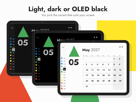Light, dark or OLED black: You pick the variant that suits your screen