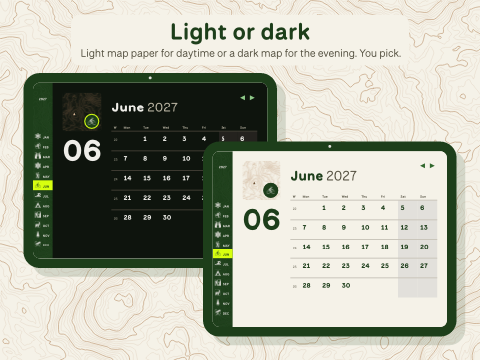 Light or dark: Light map paper for daytime or a dark map for the evening. You pick.