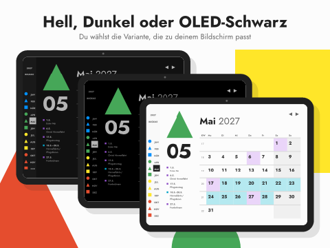 Hell, Dunkel oder OLED-Schwarz: Du wählst die Variante, die zu deinem Bildschirm passt